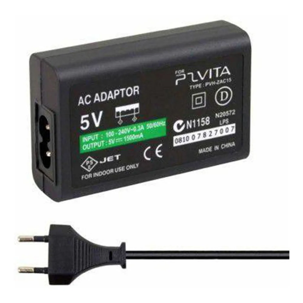 Carregador T&z Fonte Psvita Fat 1000 Sony Ps Vita + Cabo Energia