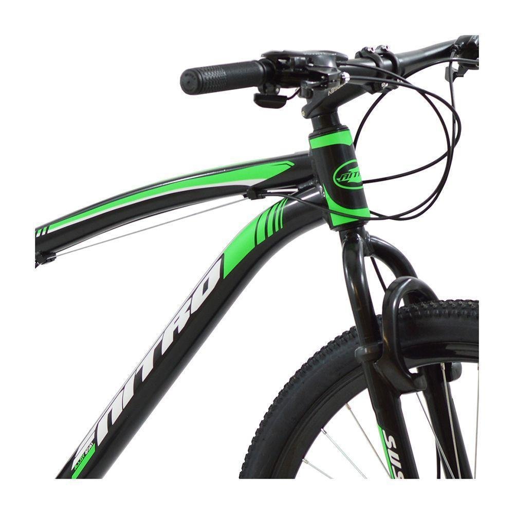 Bicicleta Polimet Mtb Nitro Câmbio Shimano Quadro Em Alumínio 17/aro 29/21 Velocidades Preto/verde 7161