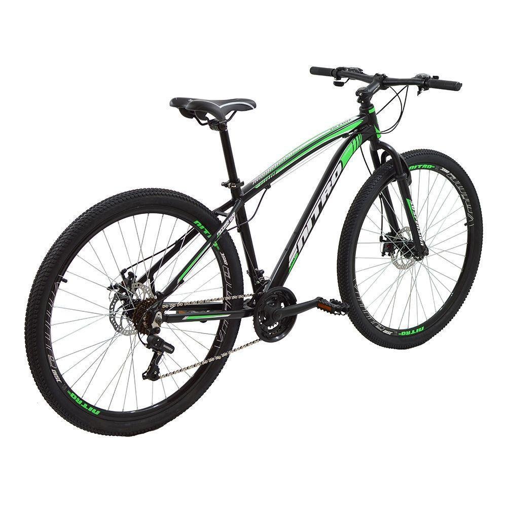 Bicicleta Polimet Mtb Nitro Câmbio Shimano Quadro Em Alumínio 17/aro 29/21 Velocidades Preto/verde 7161
