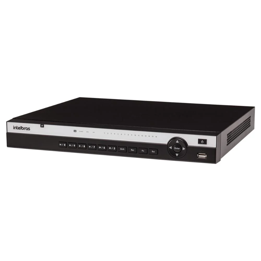 Nvd Gravador De Vídeo Ip Intelbras 3316 P 4k 16 Canais 16 Portas Poe Ultra Hd 4k + Hd 1TB Skyhawk