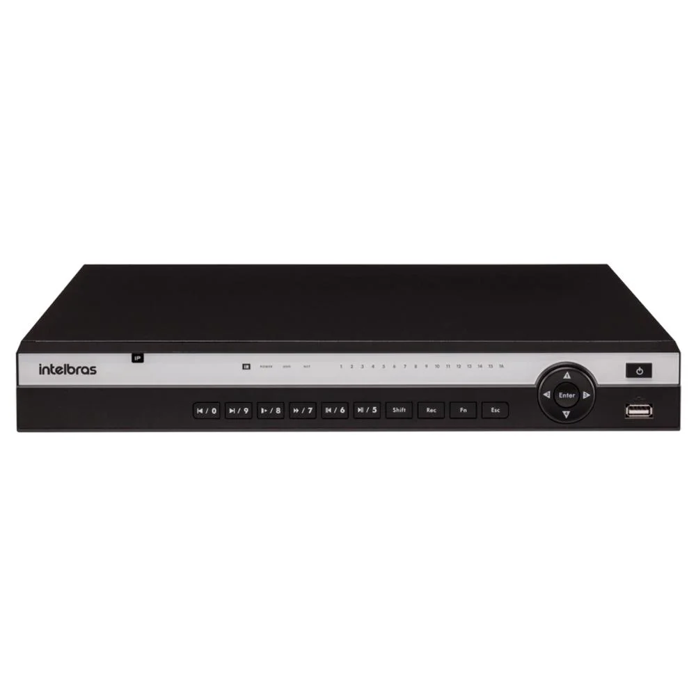 Nvd Gravador De Vídeo Ip Intelbras 3316 P 4k 16 Canais 16 Portas Poe Ultra Hd 4k + Hd 1TB Skyhawk