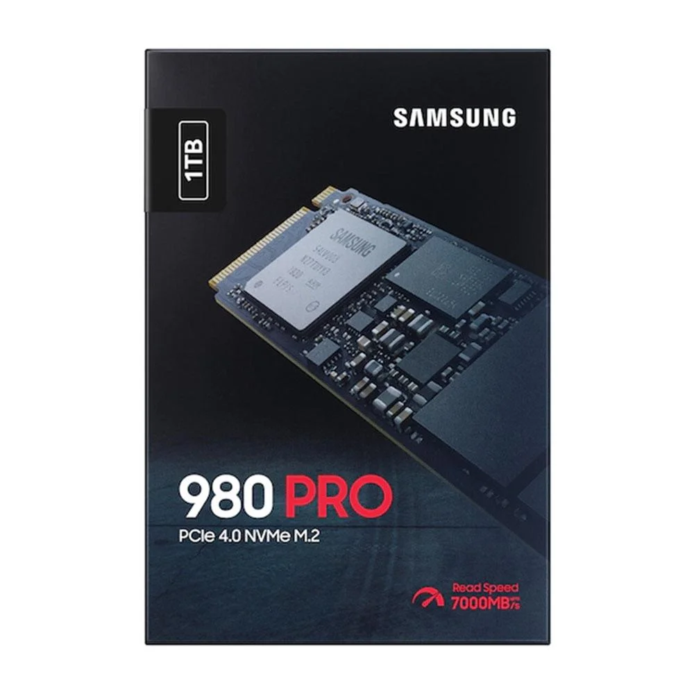 SSD Samsung 980 PRO Series, 1TB, M.2, NVMe, Leitura até 7.000 MB/s, Preto- Mz-v8p1t0b/am