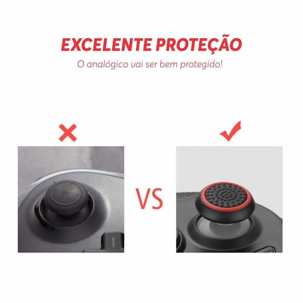 Grips, 4 Pares, Para Controle, Anti Derrapante, Silicone, Botão Analógico Do Joystick, Azul Claro