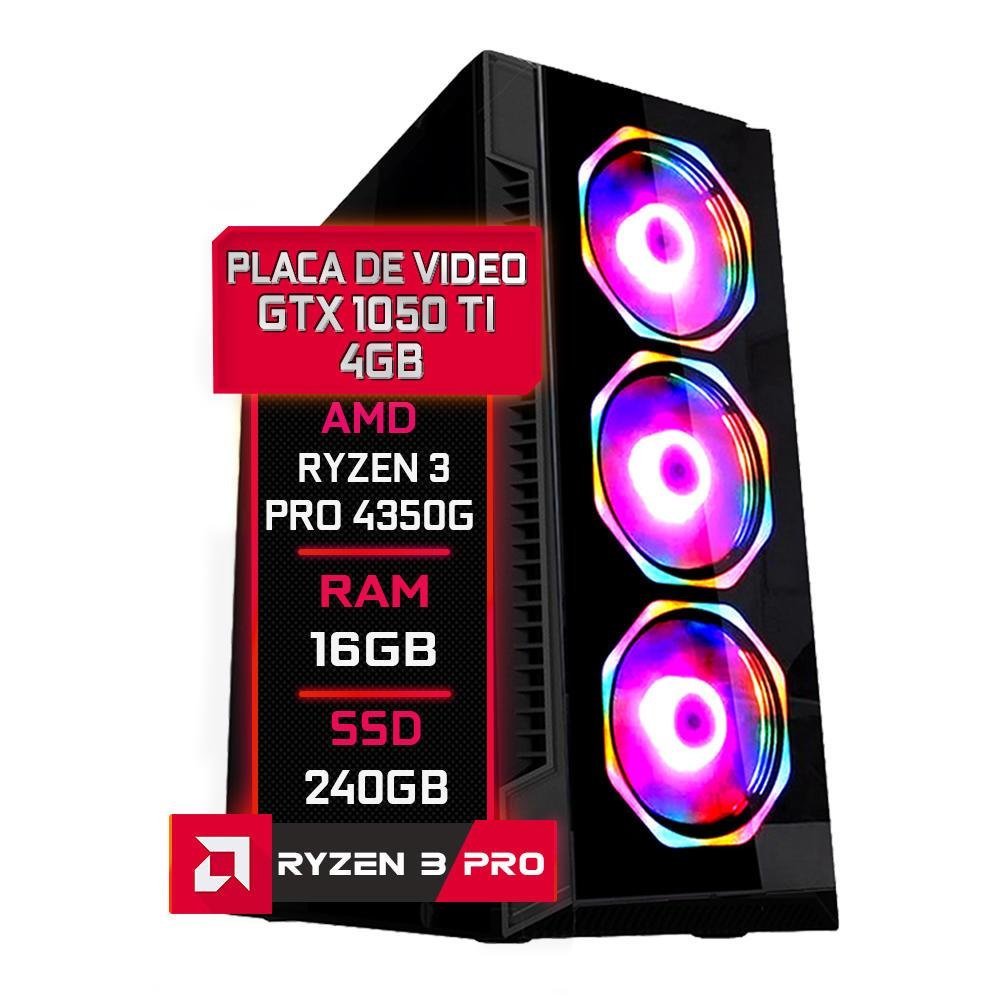 Pc Gamer Ryzen 3 16gb GTX 1050TI 4GB Ssd 240gb