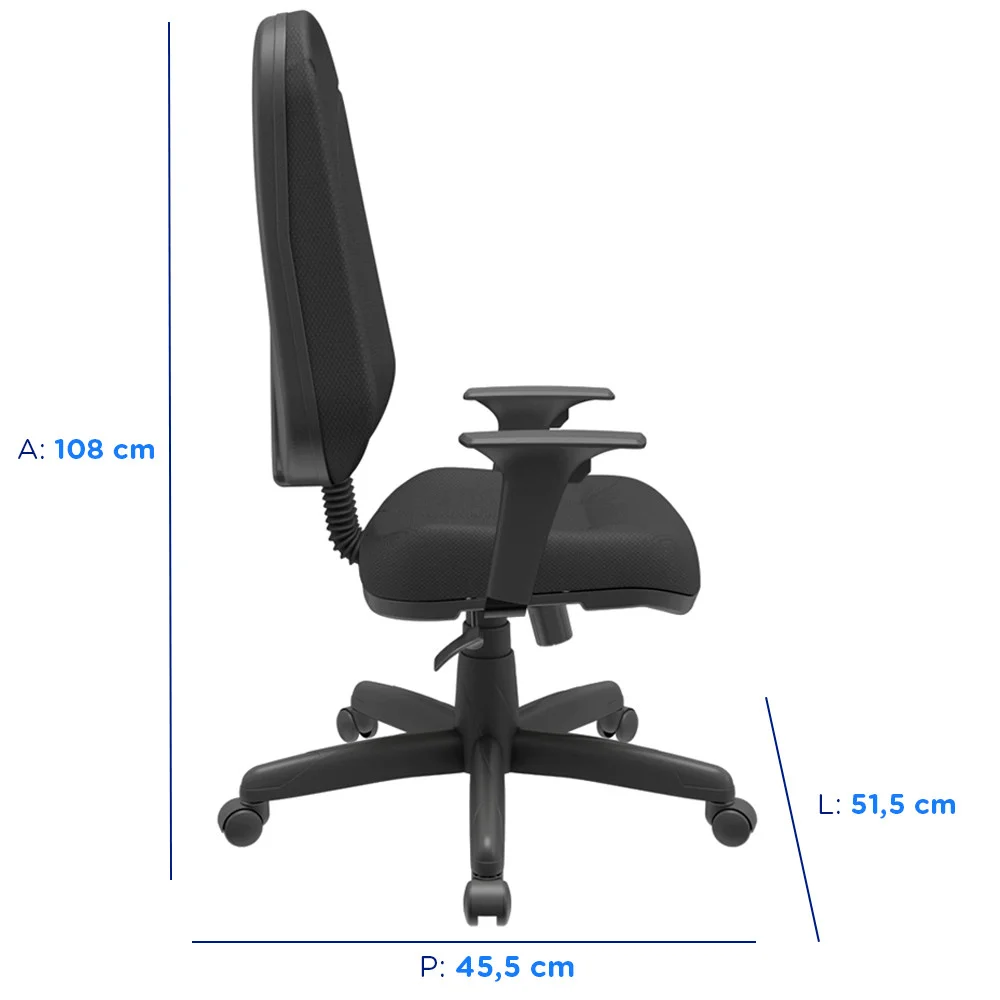Cadeira Giratorio Plaxmetal Presidente - 30499.23.1.3 Preto Cadeira Giratorio Plaxmetal Presidente - 30499.23.1.3 Preto