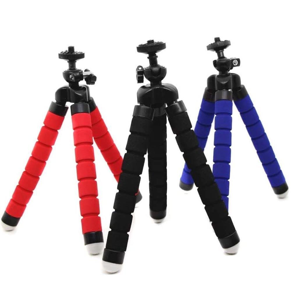 Tripé Portátil Mini Polvo Com Suporte Para Telefone Para Selfies Vermelho Tripé Portátil Mini Polvo Com Suporte Para Telefone Para Selfies Vermelho