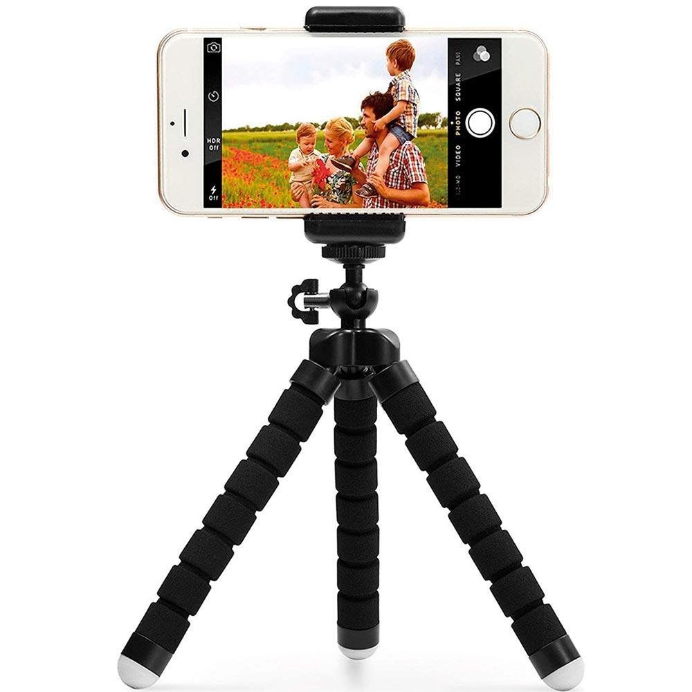 Tripé Portátil Mini Polvo Com Suporte Para Telefone Para Selfies Vermelho Tripé Portátil Mini Polvo Com Suporte Para Telefone Para Selfies Vermelho