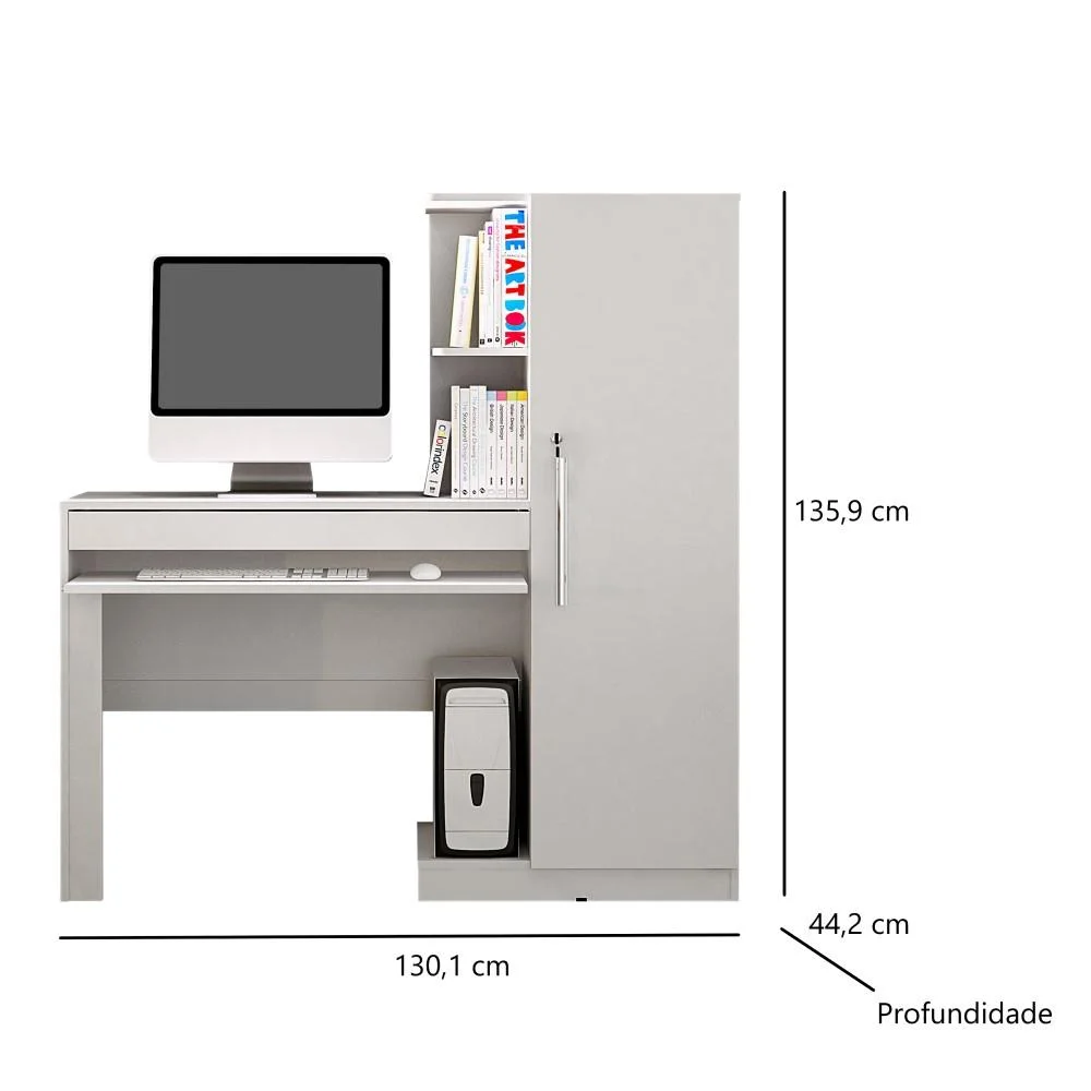 Mesa Escrivaninha Para Pc Computador Home Office Estudo Cpu 1 Gaveta Quarto Escritório Mdf Branco Mesa Escrivaninha Para Pc Computador Home Office Estudo Cpu 1 Gaveta Quarto Escritório Mdf Branco
