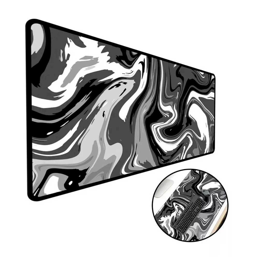 Mouse Pad Gamer Criarte, Speed Extra Grande, Abstract Premium, Preto E Branco - 70x30 Cm Mouse Pad Gamer Criarte, Speed Extra Grande, Abstract Premium, Preto E Branco - 70x30 Cm