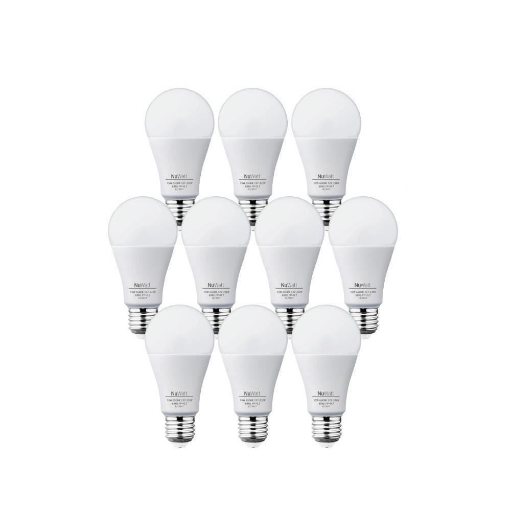 Kit 10 Lampada LED Bulbo 15w Samsung A60 E27 Branca Fria