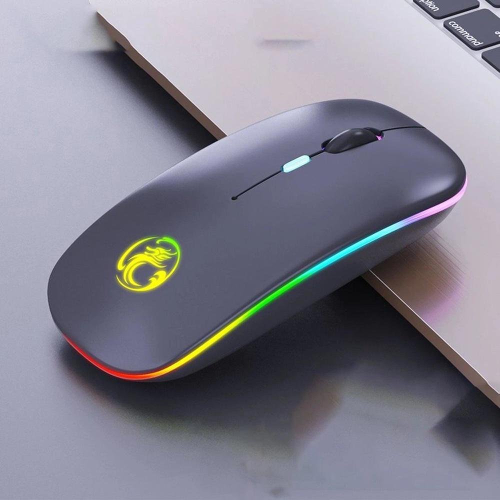 Mouse Sem Fio Fy Wireless Recarregável RGB Gamer 1600DPI, preto Mouse Sem Fio Fy Wireless Recarregável RGB Gamer 1600DPI, preto