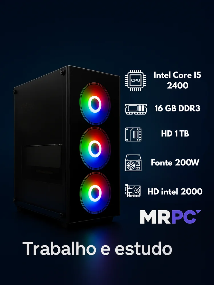 PC Gamer Mrp Intel Core I5 2 Geração, 16GB RAM DDR3, Intel Hd Graphics 2000, SSD 1TB, Windows 10, Preto em Campinas - foto 3