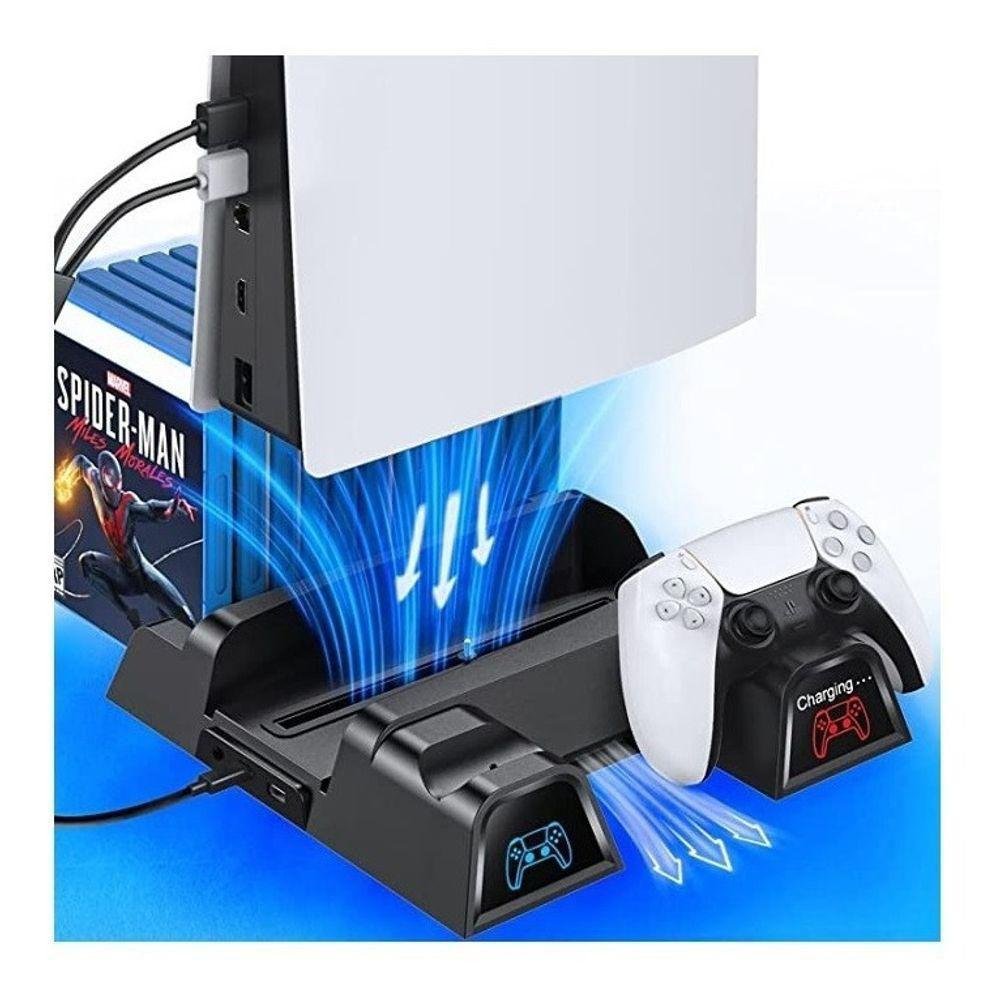 Suporte Fy para Ps5 Com Cooler Resfriador e Carregador De Controles
