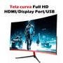 Monitor Gamer HQ, 24 Polegadas, FULL HD 144HZ A 165HZ 1MS Curvo Led, HDMI Display Port, Alto Falantes Iluminação RGB - Battle 24h165g