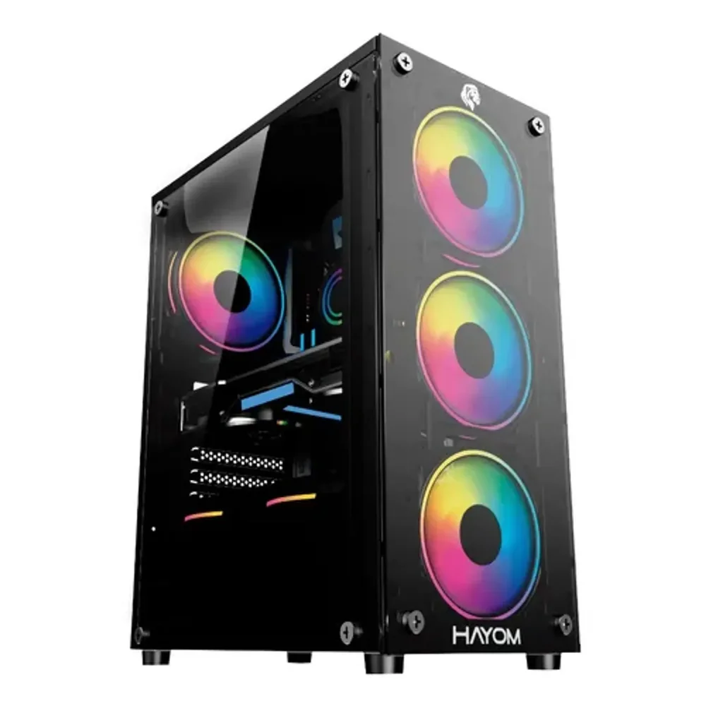 Gabinte Gamer Hayom,Vidro Temperado, Mid Tower, ATX Sem Fan - GB1739 Gabinte Gamer Hayom,Vidro Temperado, Mid Tower, ATX Sem Fan - GB1739