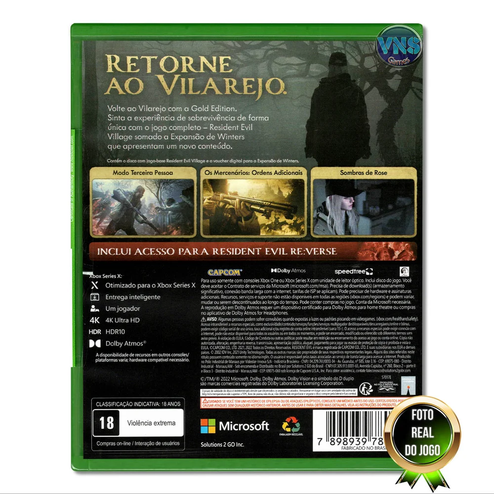 Jogo Resident Evil Village: Gold Edition - Xbox Series X E Xbox One
