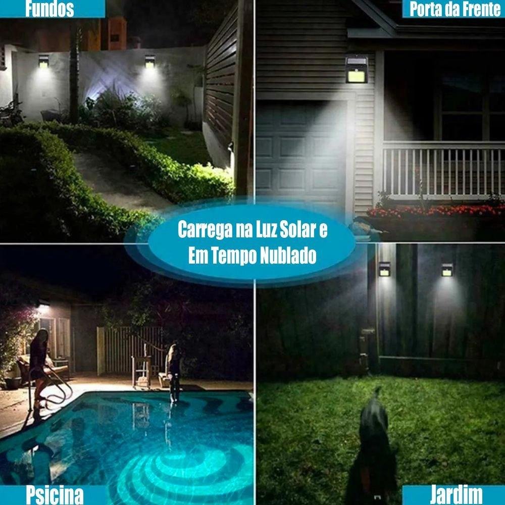 Luminária Arandela Luatek Ecológica Solar, Sensor Movimento, 48 LEDs
