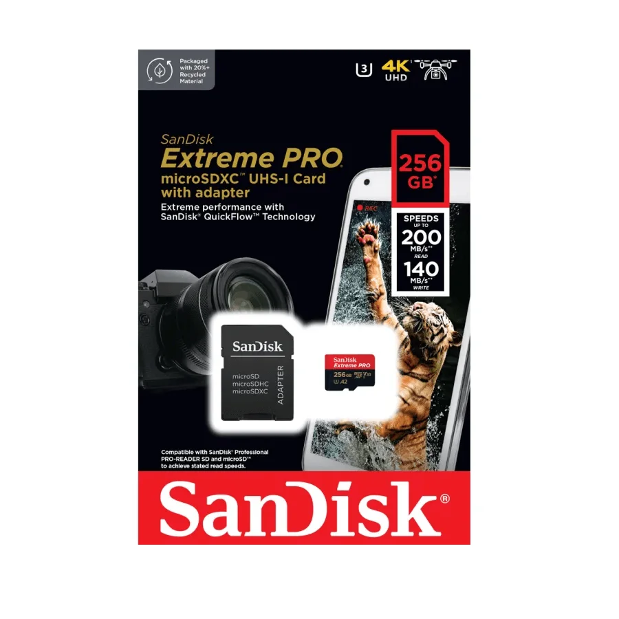 Carto De Memória 256GB Sandisk Extreme Pro KaBuM