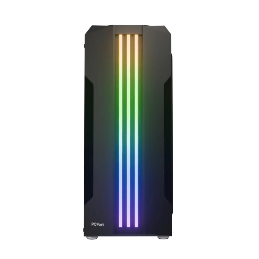 Gabinete Gamer Pcfort Lines Mid Tower ATX RGB Vidro Temperado 3 Fans Preto Gabinete Gamer Pcfort Lines Mid Tower ATX RGB Vidro Temperado 3 Fans Preto