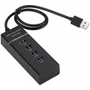 Cabo Extensor HUB USB 3.0, 4 Portas, Com Led, 5.0 Gbps, Preto