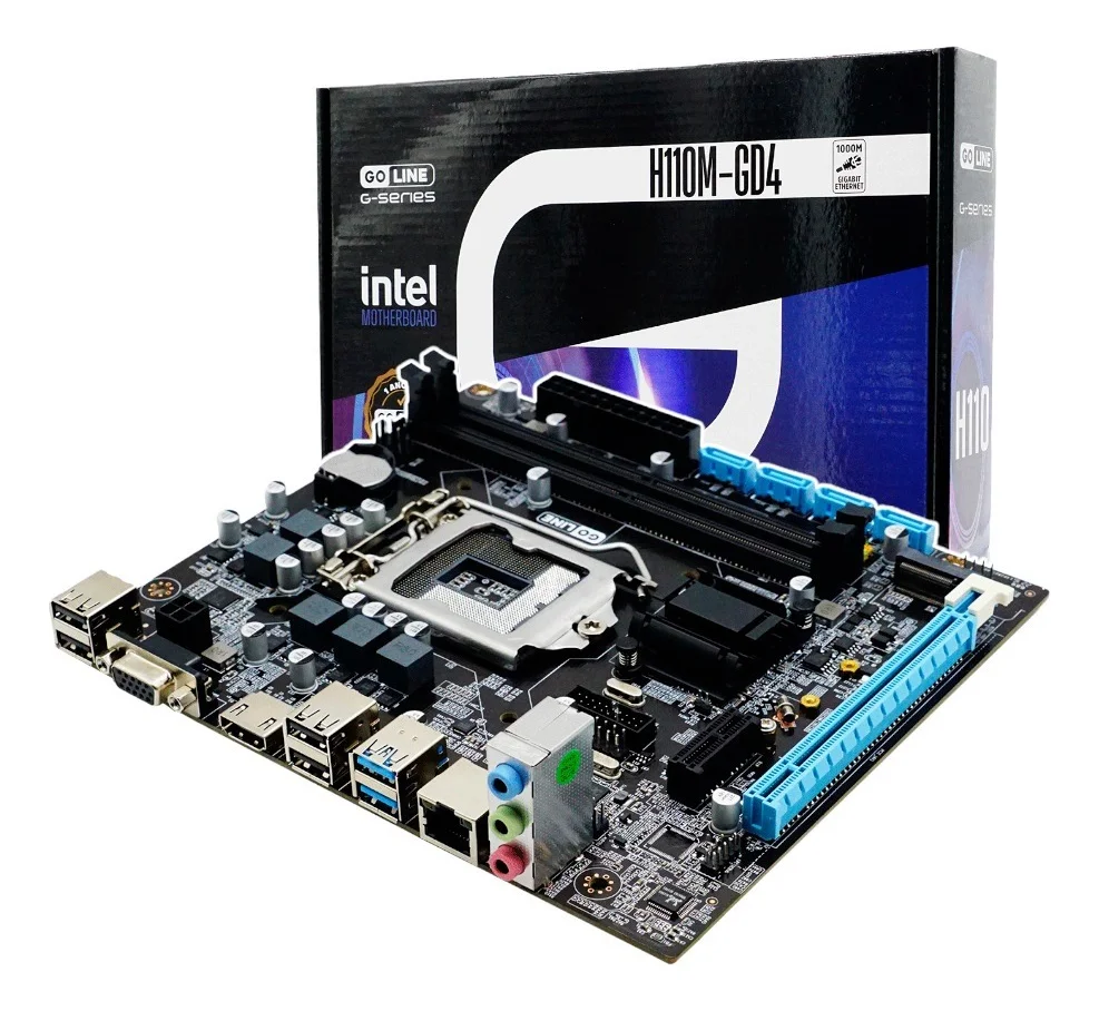 Placa-Mãe Goline Intel 1151, H110M-GD4, 2XDDR4, VGA, HDMI, 7º Geração - GL-H110M-GD4