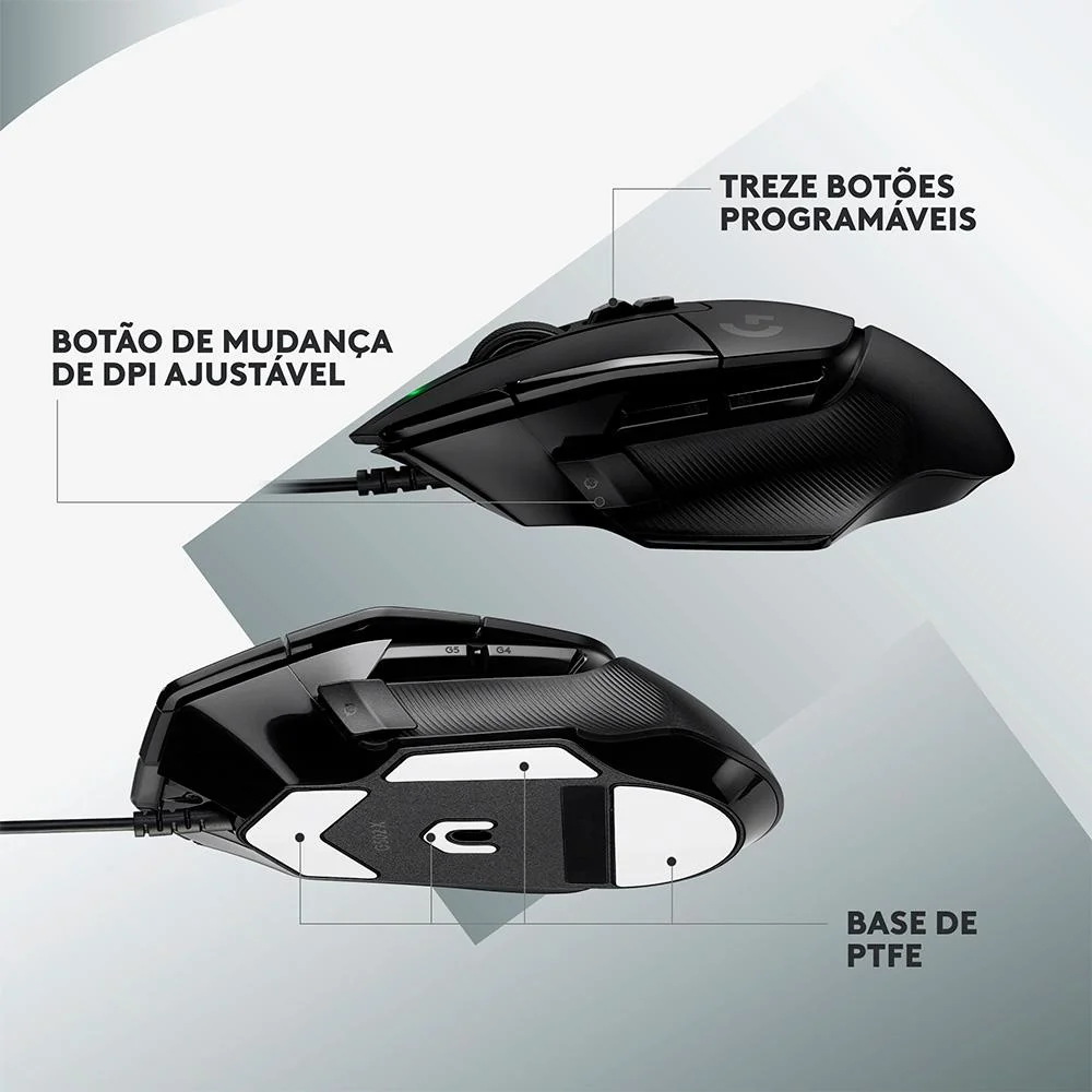Mouse Gamer Logitech G502 X 25600 Dpi RGB KaBuM