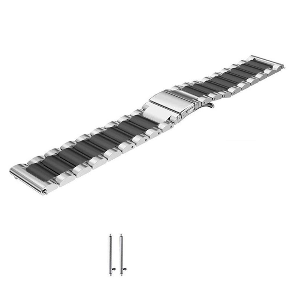 Pulseiras Smartwatch Aço Inox Prata e Preto | KaBuM!