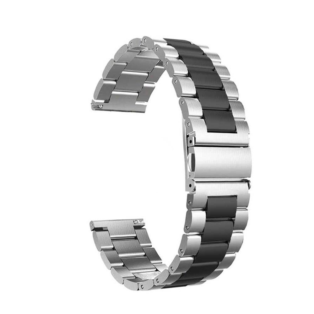Pulseiras Smartwatch Aço Inox Prata e Preto | KaBuM!