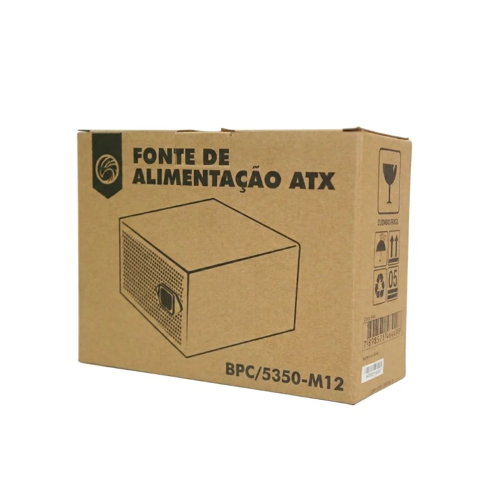 Fonte Brazil Pc Atx 500w Bpc/5350-m 24 Pinos Com Cabo Fonte Brazil Pc Atx 500w Bpc/5350-m 24 Pinos Com Cabo