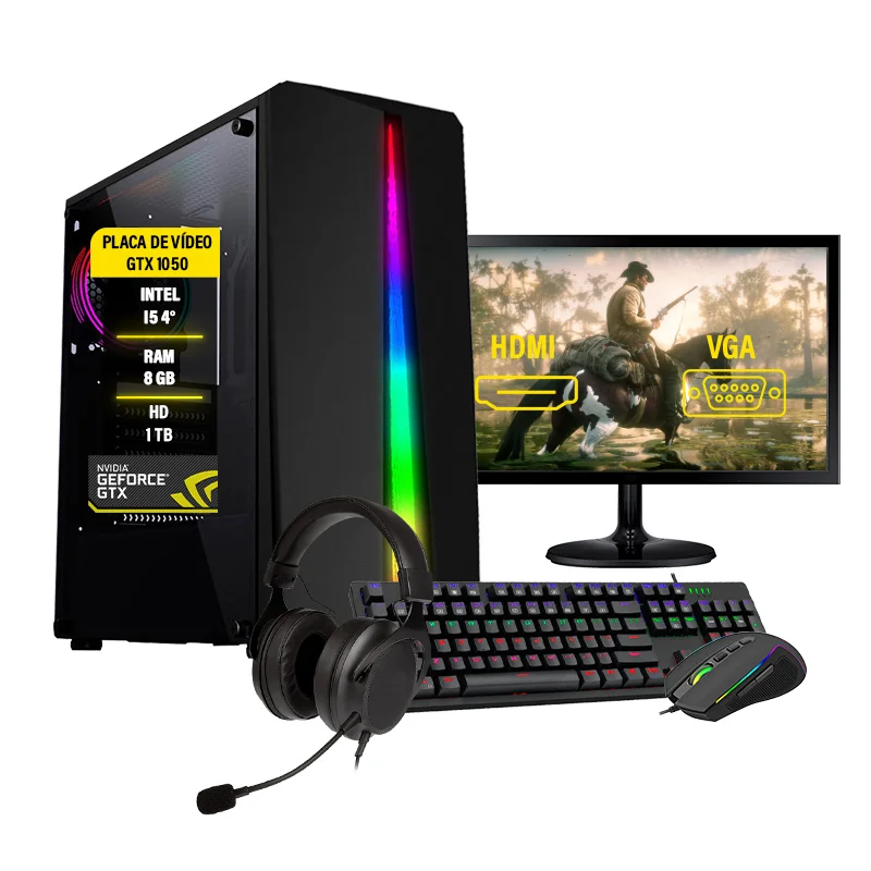 Pc Gamer Intel I5 8GB GTX 1050TI Monitor KaBuM