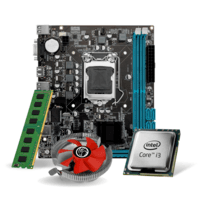 Kit Upgrade com Placa Mãe H61 + Processador I3 2100 + Memoria 8 GB DDR3 + Cooler Rede 10 100