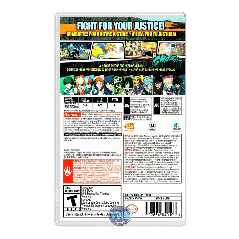 My Hero One Polegadass Justice - Nintendo Switch