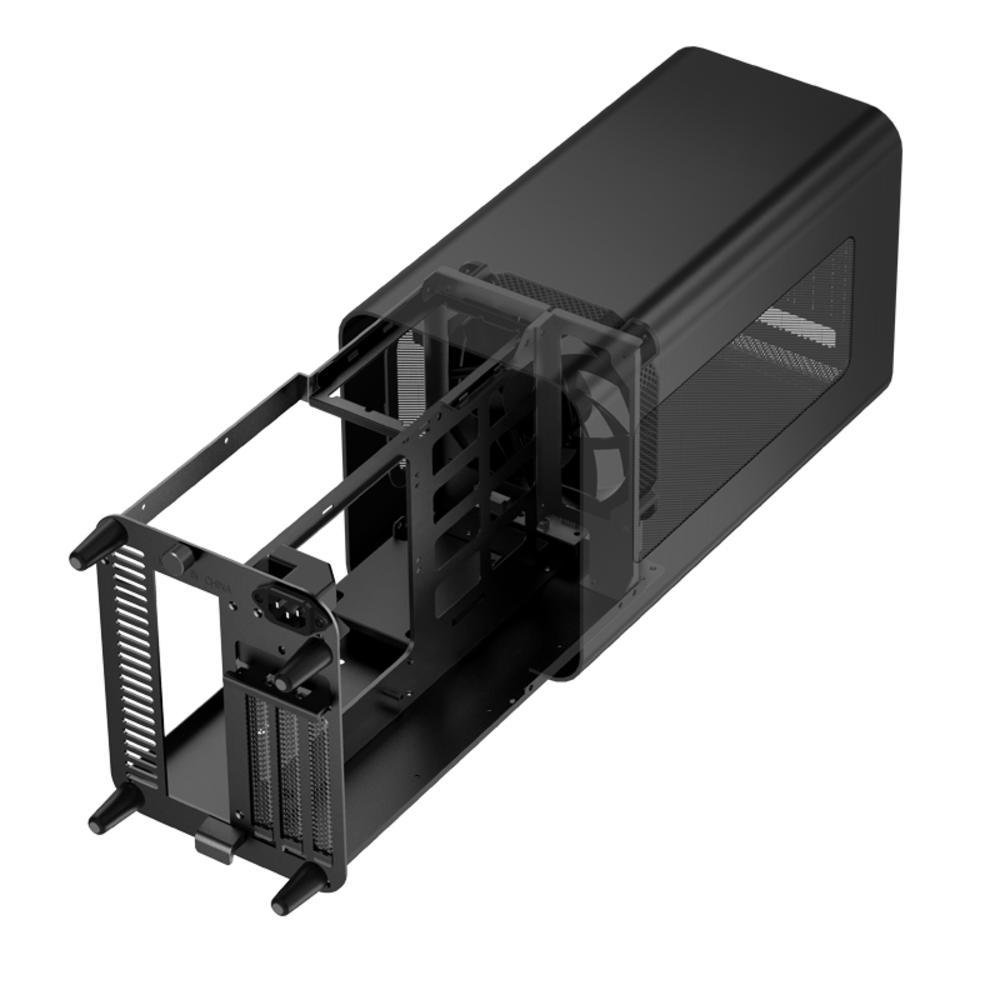 Gabinete Jonsbo Preto Mini Itx, Alumínio V11 Gabinete Jonsbo Preto Mini Itx, Alumínio V11