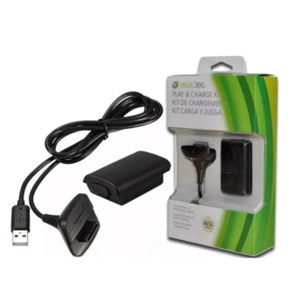 Bateria Para Controle Xbox 360 E 360 Slim + Cabo Carregador Bateria Para Controle Xbox 360 E 360 Slim + Cabo Carregador