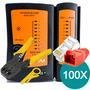 Alicate Crimpar + Testador Cabo + 100 Conector Rj45 Cat5e + Capas - Vermelho
