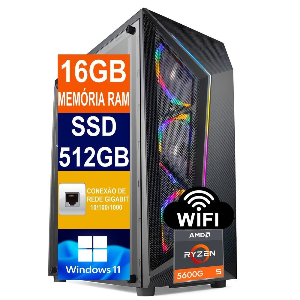 PC Tech Power AMD Ryzen 5 16GB DDR4 KaBuM