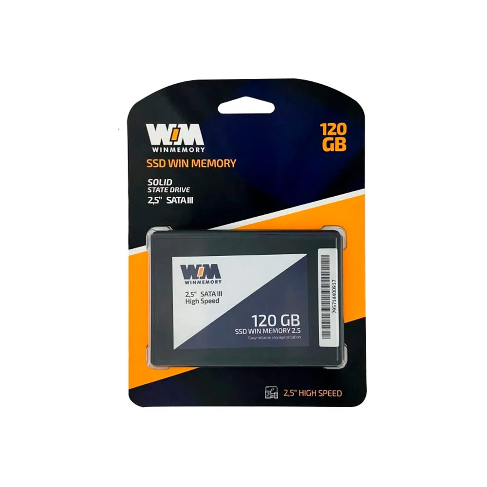 SSD Win Memory 120GB, SATA 3, Leitura 520MB/s E Gravação 540MB/s, Preto - Swr120g SSD Win Memory 120GB, SATA 3, Leitura 520MB/s E Gravação 540MB/s, Preto - Swr120g