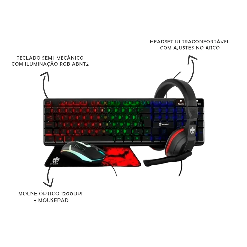PC Gamer Completo Intel Core i5 Memoria Ram 16GB SSD 240GB Monitor HDMI Polegadas Kit Gamer Wifi - view 2