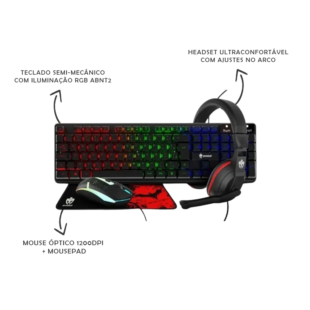 PC Gamer Completo Intel Core i5 Memoria Ram 16GB SSD 240GB Monitor HDMI Polegadas Kit Gamer Wifi - view 5