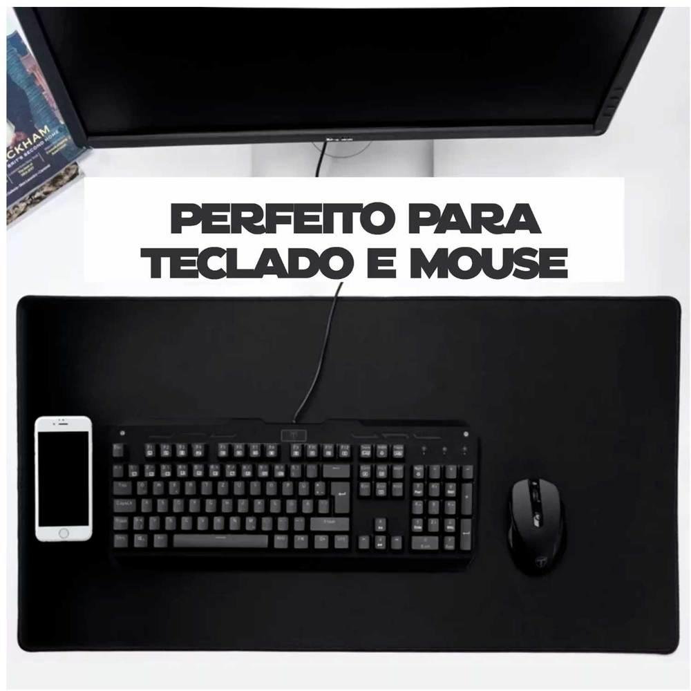 Mouse Pad Gamer Speed,Extra Grande, Desk Pad Profissional Premium,Com Borda Costurada 60x30,Preto