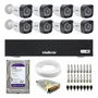 Kit 8 Câmeras Tudo Forte Tf 1220 B Full Hd 1080p Bullet, Com Visão Noturna 20m, Proteção Ip66 + Dvr Gravador Intelbras Mhdx 3008-c 8 Canais + Hd 500gb