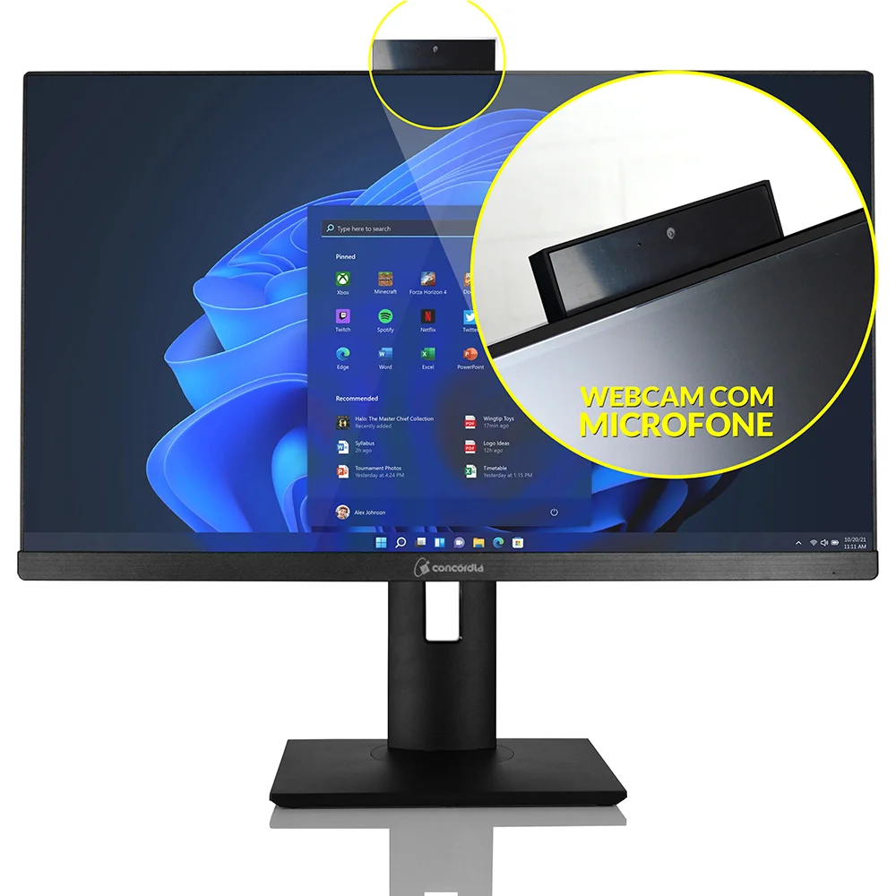 Computador All In One Concórdia, Core I7 12700, 8GB, DDR4, SSD 480GB, 23.8 Polegadas, FULL HD, Webcam, WIFI, FreeDos em Campinas - foto 2