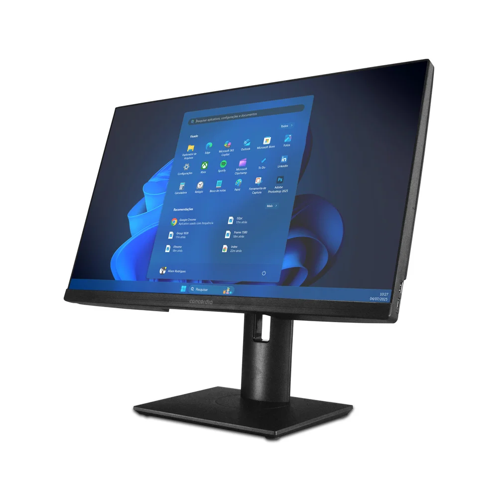 "Computador All In One Concórdia Core i3 10100 8GB Ddr4 SSD 240GB 23.8"" Full Hd Webcam Wifi Com WINDOWS 11 Home Preto" em Campinas - foto 3