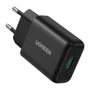 Carregador Rápido Ugreen, Porta USB A, Turbo 18w Qc 3.0, Preto