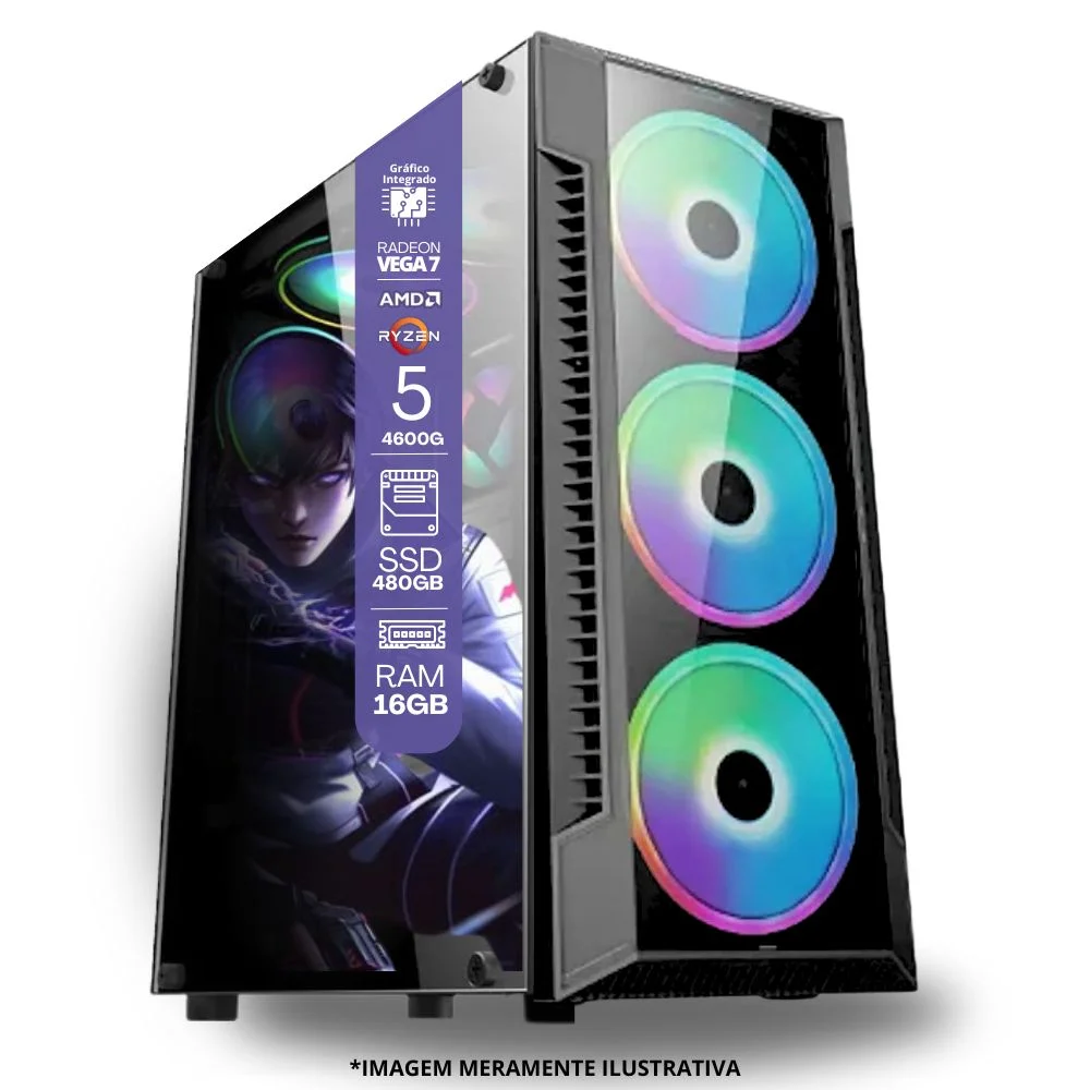 PC Gamer Tob AMD Ryzen 5 16GB SSD 480GB KaBuM