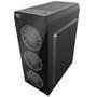 Gabinete Gamer Perfect, Preto, Mid Tower, Vidro Temperado RGB, Com 3 Fans