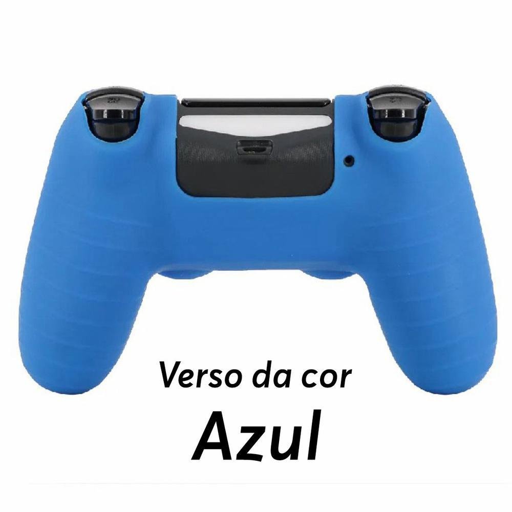 Capa Capinha Case Skin Para Controle De Ps4 Playstation 4 Cor: Azul Capa Capinha Case Skin Para Controle De Ps4 Playstation 4 Cor: Azul