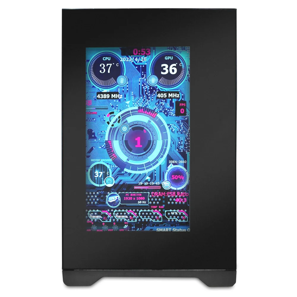 Gabinete Gamer Concórdia Pz-LED Com Tela Frontal