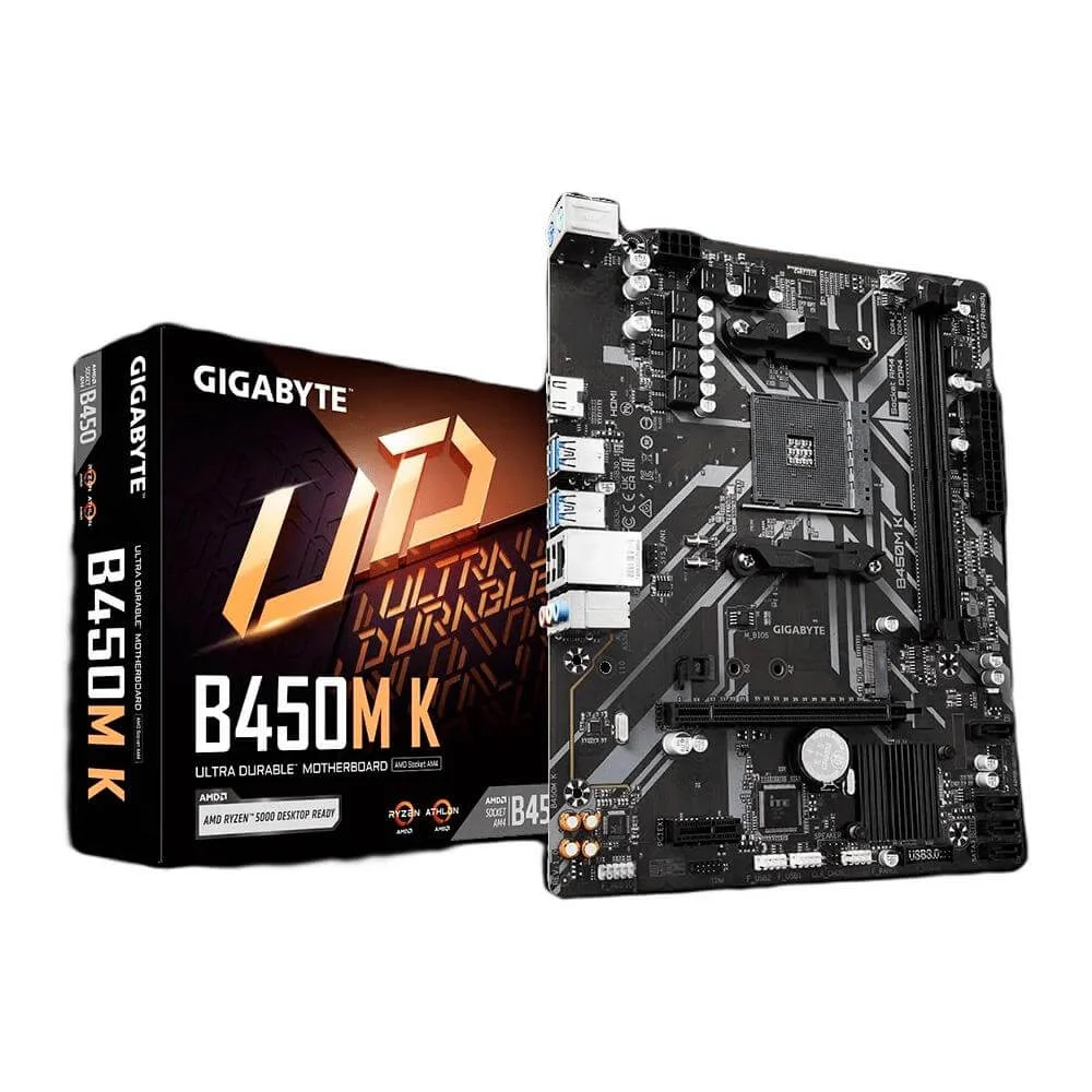 Placa Mãe Gigabyte B450m K, AMD, Am4, MATX, DDR4 Placa Mãe Gigabyte B450m K, AMD, Am4, MATX, DDR4