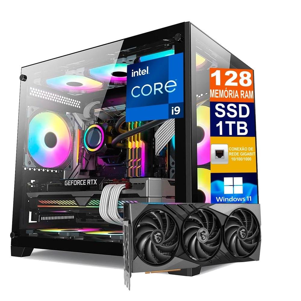 PC Gamer Intel I9 14900kf 128GB Memória RAM KaBuM